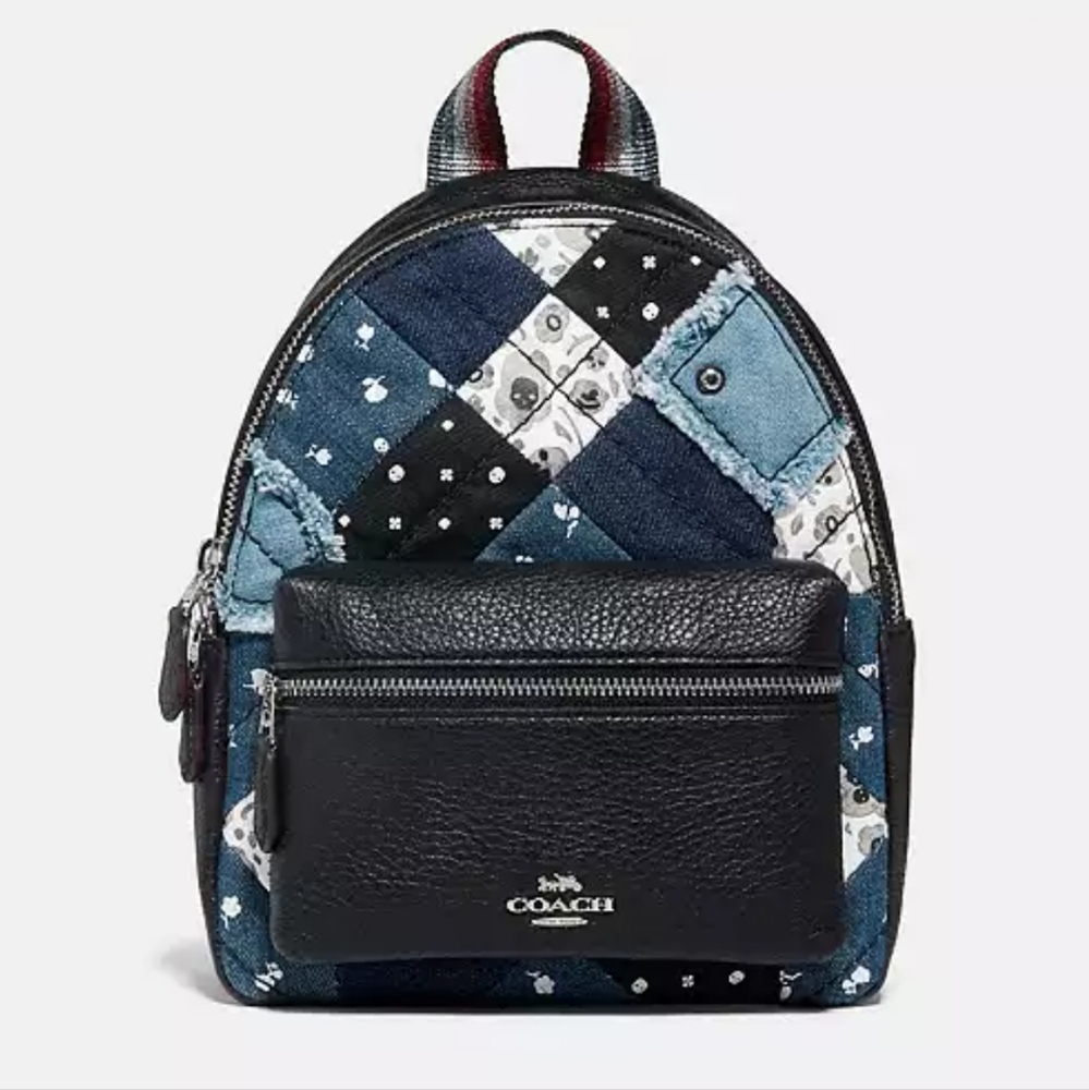 COACH Mini Charlie Backpack With Americana Patchwork Preloved